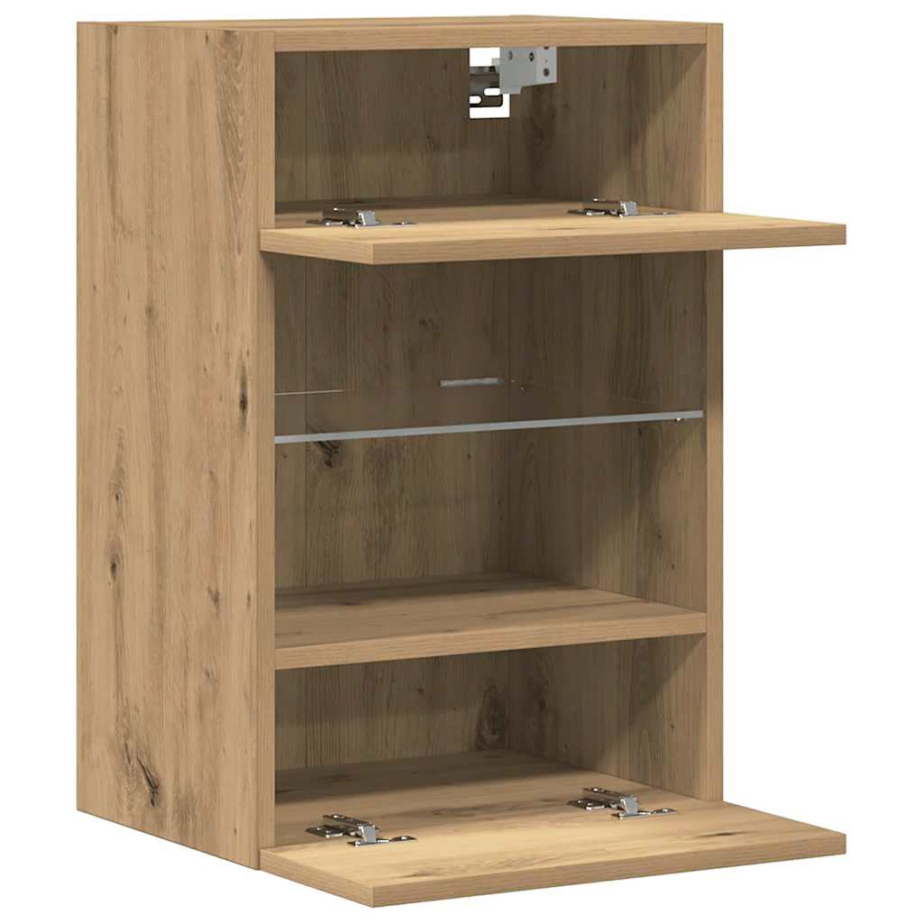 vidaXL Wandschränke mit LED-Leuchten für TV 2 Stk. Artisan-Eiche