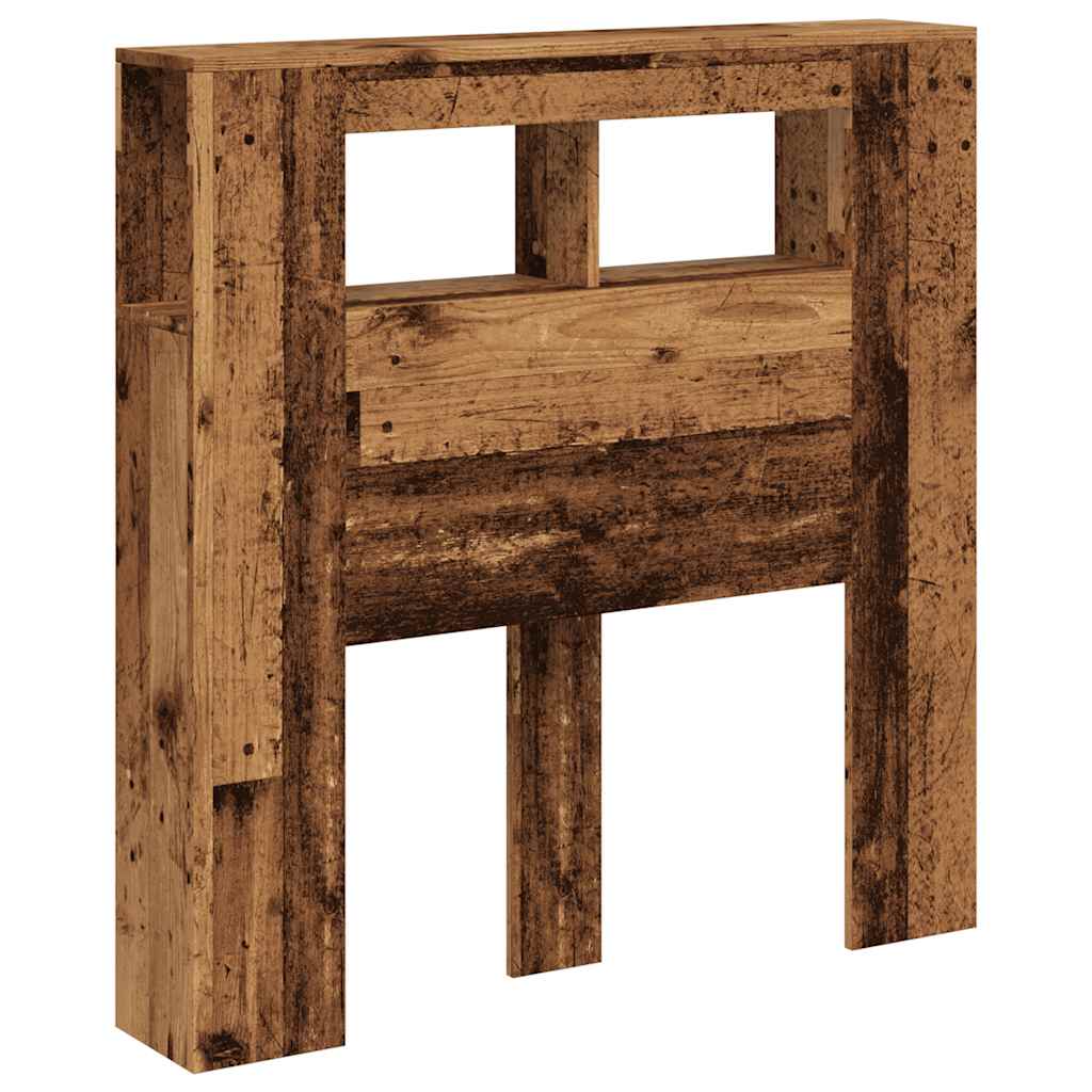 vidaXL LED-Kopfteil Altholz-Optik 100x18,5x103,5 cm Holzwerkstoff