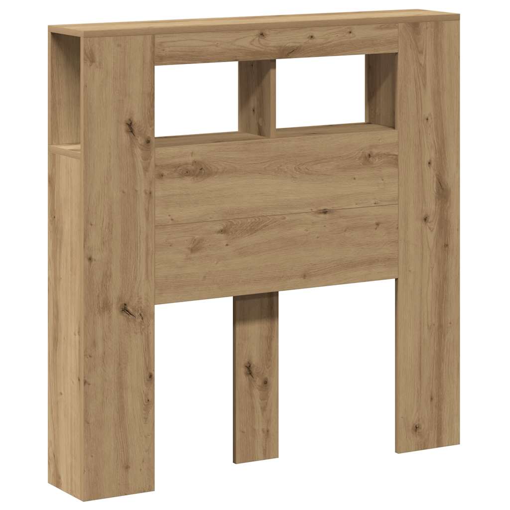 vidaXL LED-Kopfteil Artisan-Eiche 100x18,5x103,5 cm Holzwerkstoff