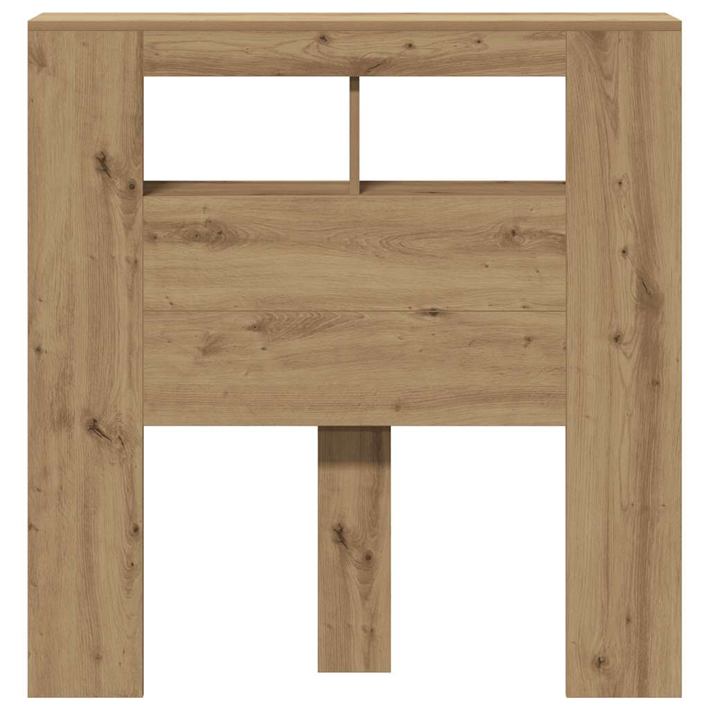 vidaXL LED-Kopfteil Artisan-Eiche 100x18,5x103,5 cm Holzwerkstoff