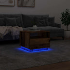 vidaXL Couchtisch mit LED-Leuchten Altholz-Optik 50x49x40 cm