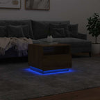 vidaXL Couchtisch mit LED-Leuchten Artisan-Eiche 50x49x40 cm
