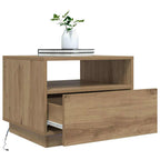 vidaXL Couchtisch mit LED-Leuchten Artisan-Eiche 50x49x40 cm