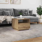 vidaXL Couchtisch mit LED-Leuchten Artisan-Eiche 50x49x40 cm