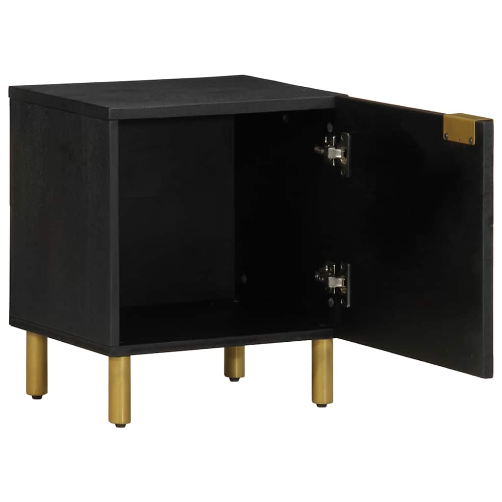 vidaXL Nachttische 2 Stk. Schwarz 40x33x46 cm Massivholz Mango