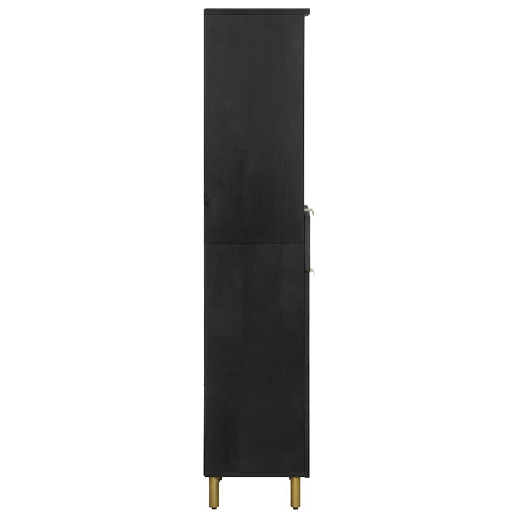 vidaXL Badschrank Schwarz 38x33x160 cm Massivholz Mango