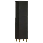 vidaXL Badschrank Schwarz 38x33x160 cm Massivholz Mango