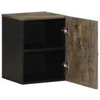 vidaXL Bad-Wandschrank Schwarz 38x33x48 cm Massivholz Mango