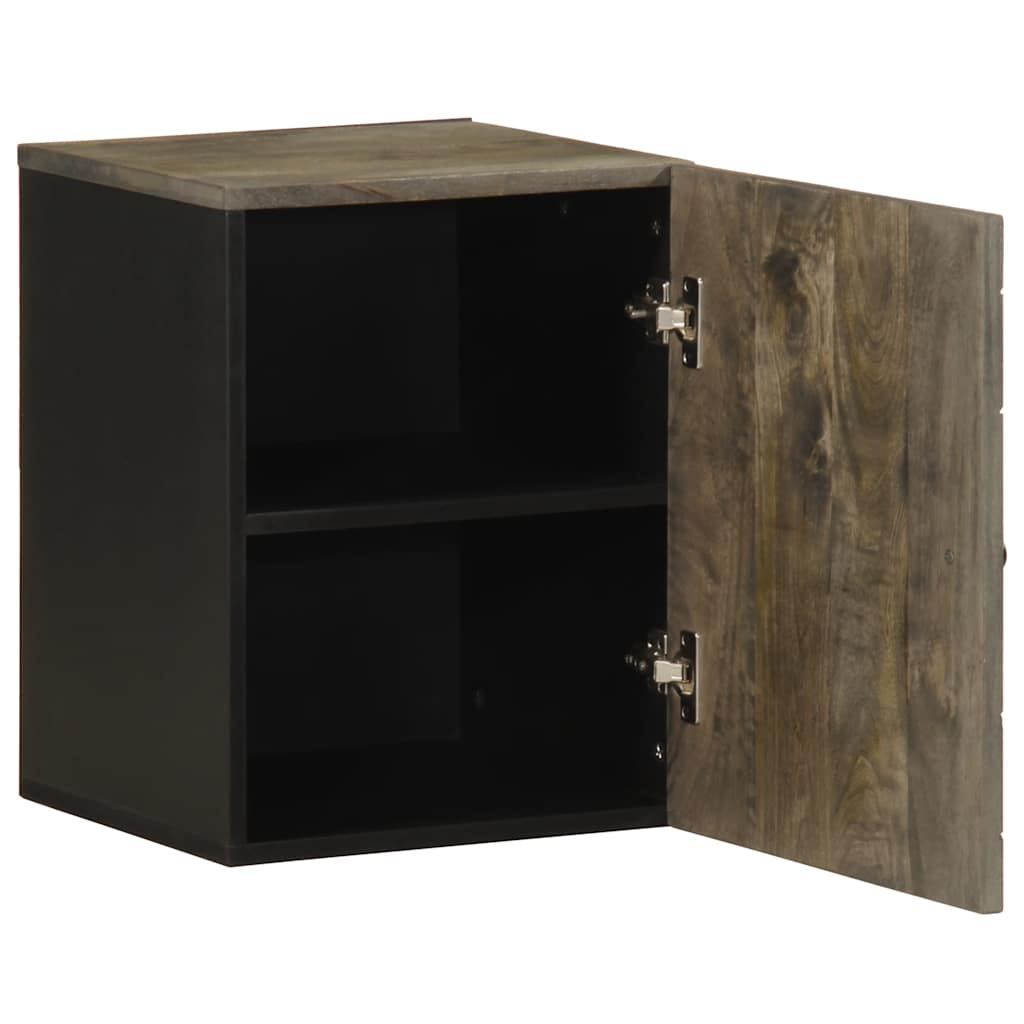 vidaXL Bad-Wandschrank Schwarz 38x33x48 cm Massivholz Mango