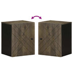 vidaXL Bad-Wandschrank Schwarz 38x33x48 cm Massivholz Mango