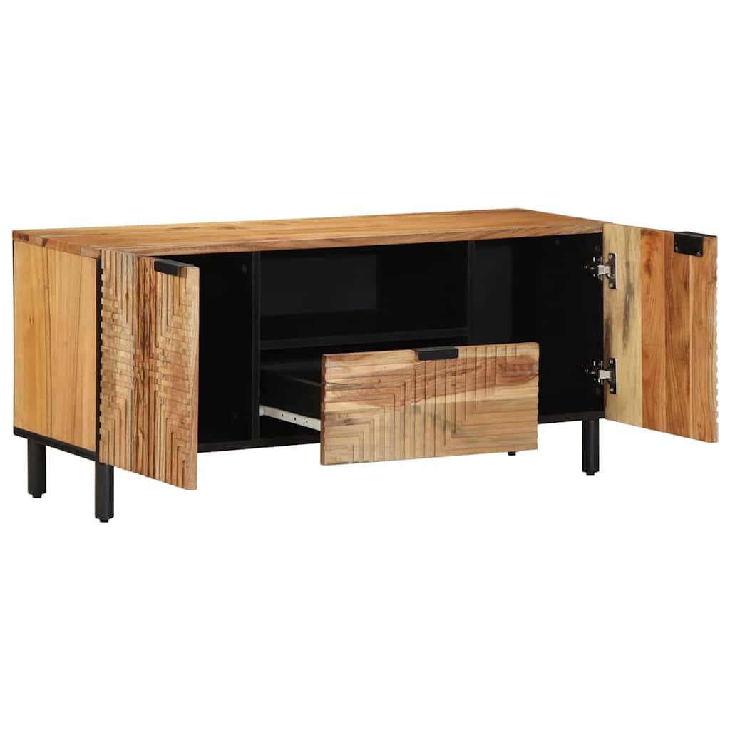 vidaXL TV-Schränk mit Regal Braun 105 x 33 x 46 cm Massivholz Mango
