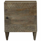 vidaXL Nachttische 2 Stück Hellgrau 40x33x46 cm Massivholz Mango