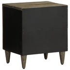 vidaXL Nachttische 2 Stück Hellgrau 40x33x46 cm Massivholz Mango