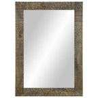 vidaXL Badspiegel Grau 50x2,5x70 cm Massivholz Mango
