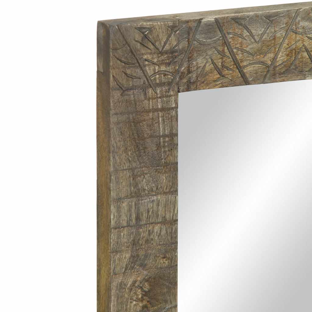 vidaXL Badspiegel Grau 50x2,5x70 cm Massivholz Mango