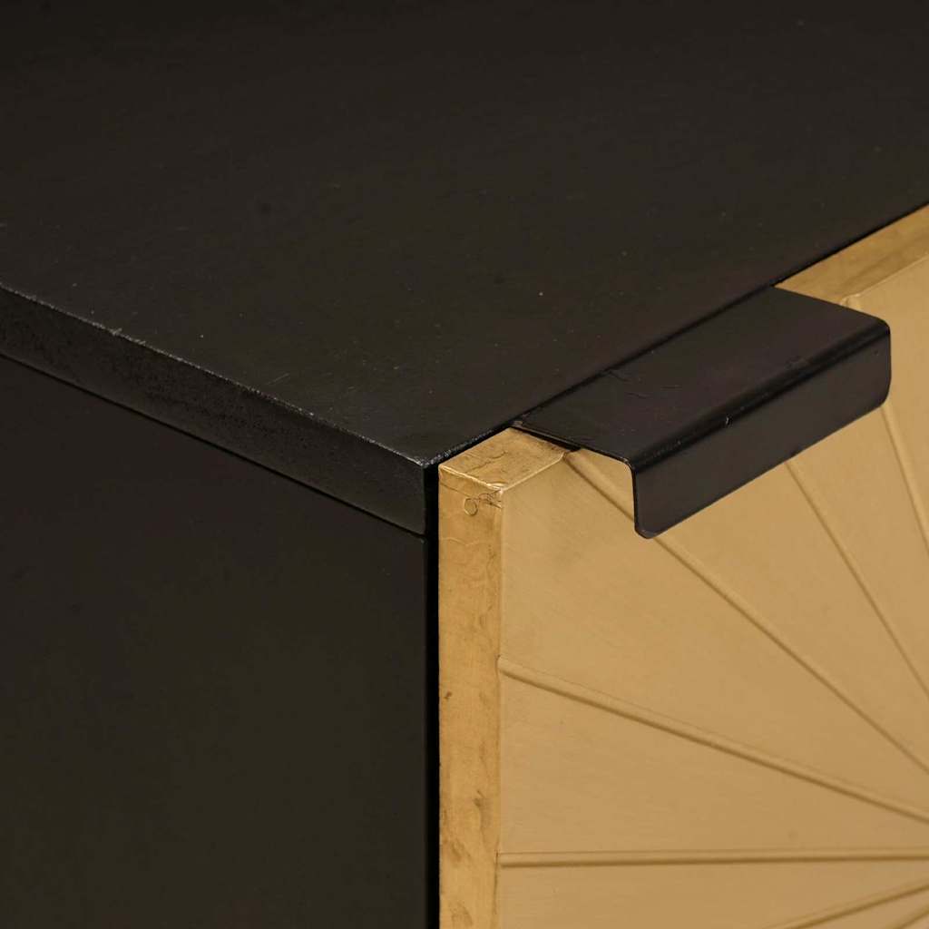 vidaXL Nachttisch Schwarz und Gold 40 x 33 x 46 cm Holzwerkstoff