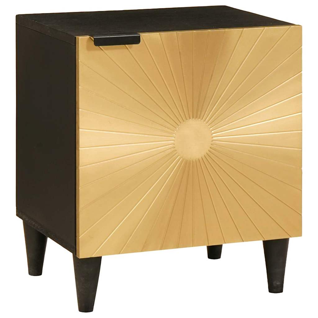 vidaXL Nachttisch 2 pcs Schwarz und Gold 40 x 33 x 46 cm Holzwerkstoff