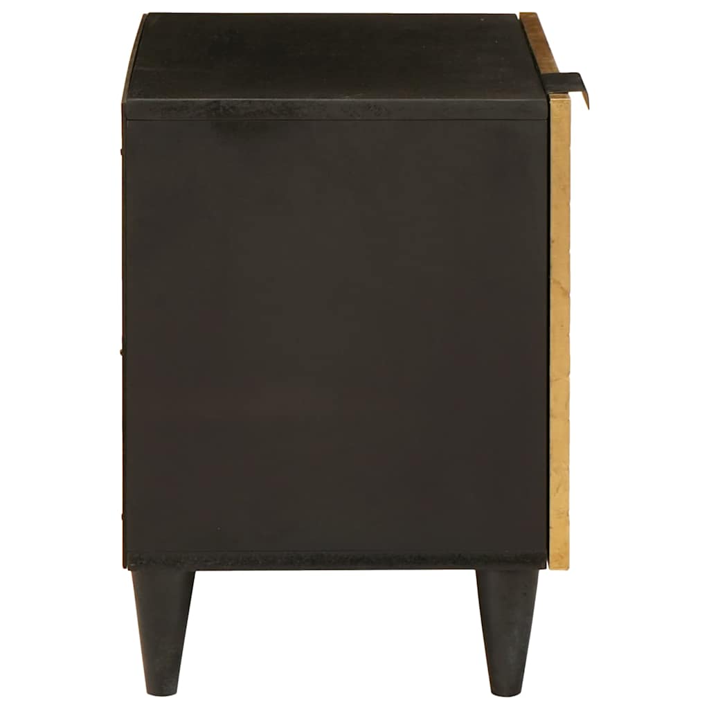 vidaXL Nachttisch 2 pcs Schwarz und Gold 40 x 33 x 46 cm Holzwerkstoff