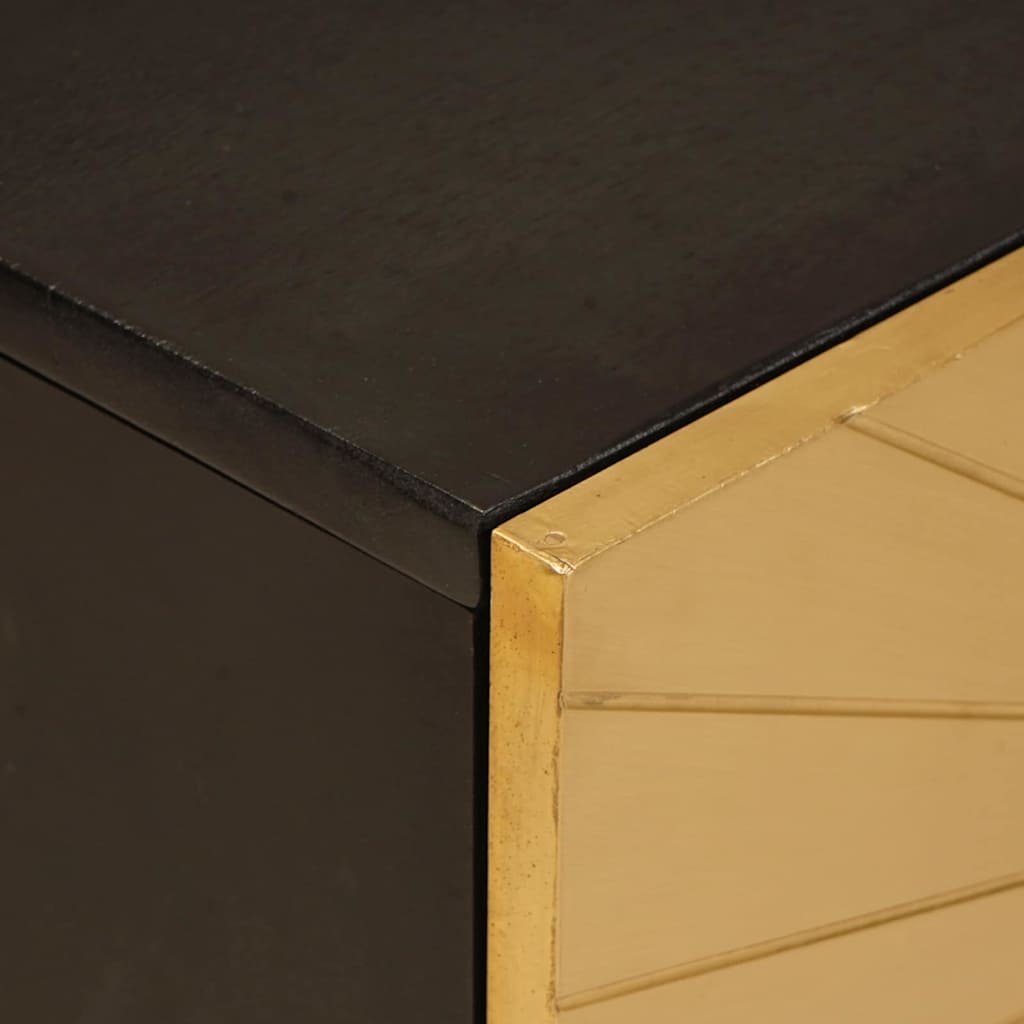 vidaXL TV-Schränk Schwarz und Gold 105 x 33 x 46 cm Holzwerkstoff