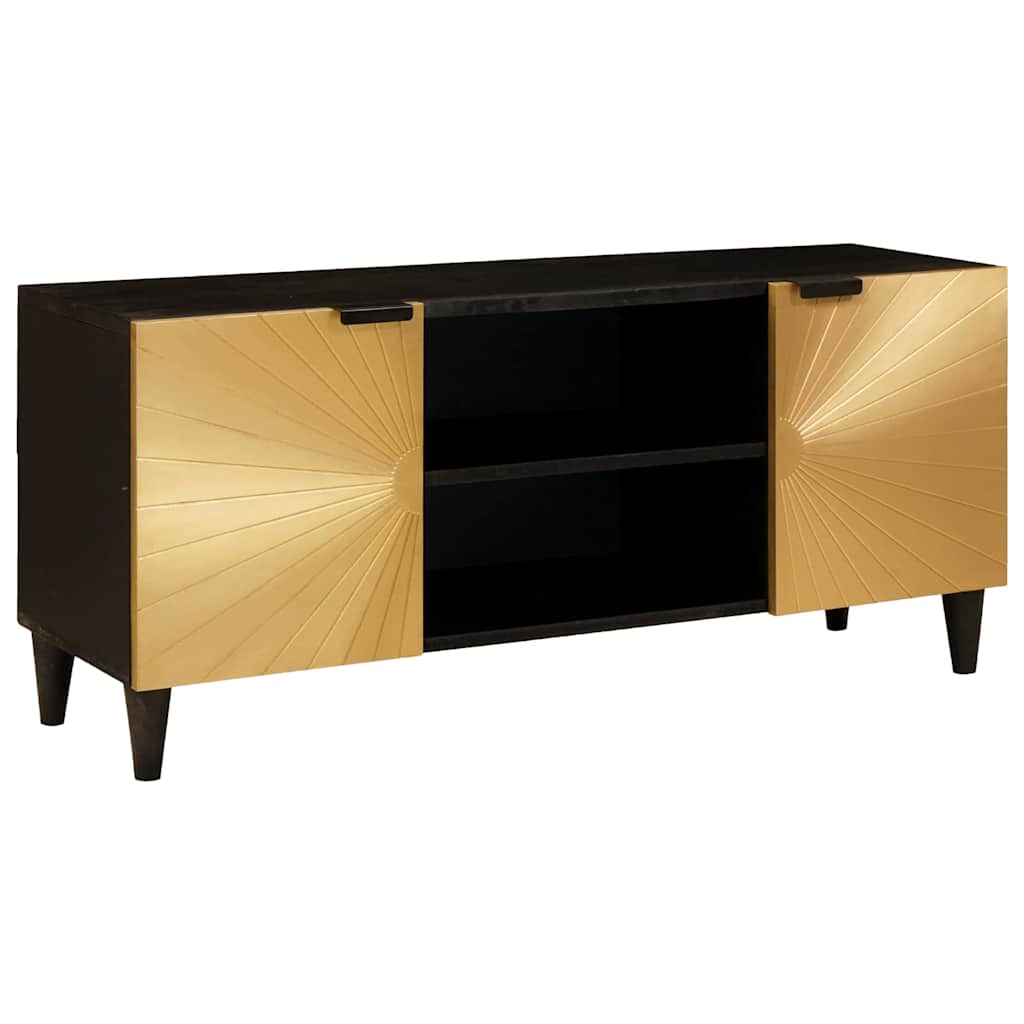 vidaXL TV-Schränk Schwarz und Gold 105 x 33 x 46 cm Holzwerkstoff