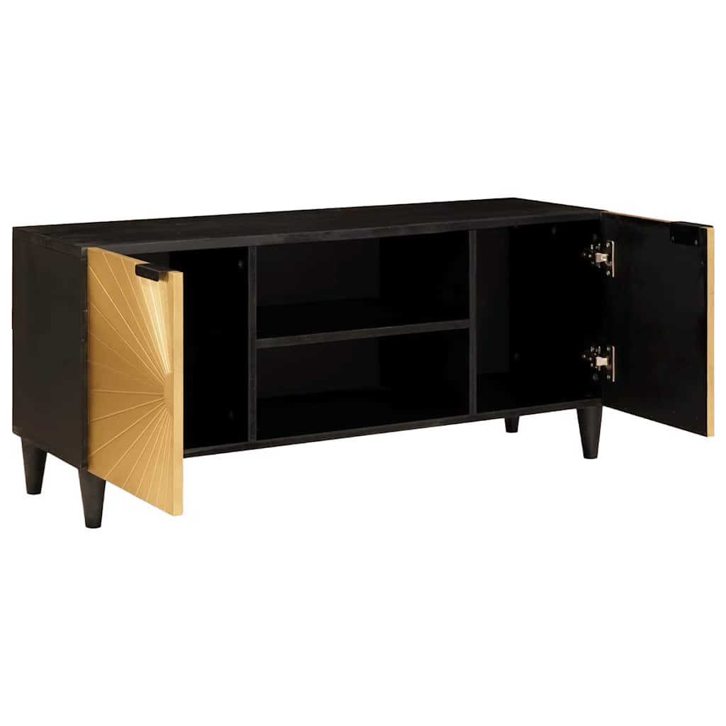 vidaXL TV-Schränk Schwarz und Gold 105 x 33 x 46 cm Holzwerkstoff
