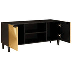 vidaXL TV-Schränk Schwarz und Gold 105 x 33 x 46 cm Holzwerkstoff