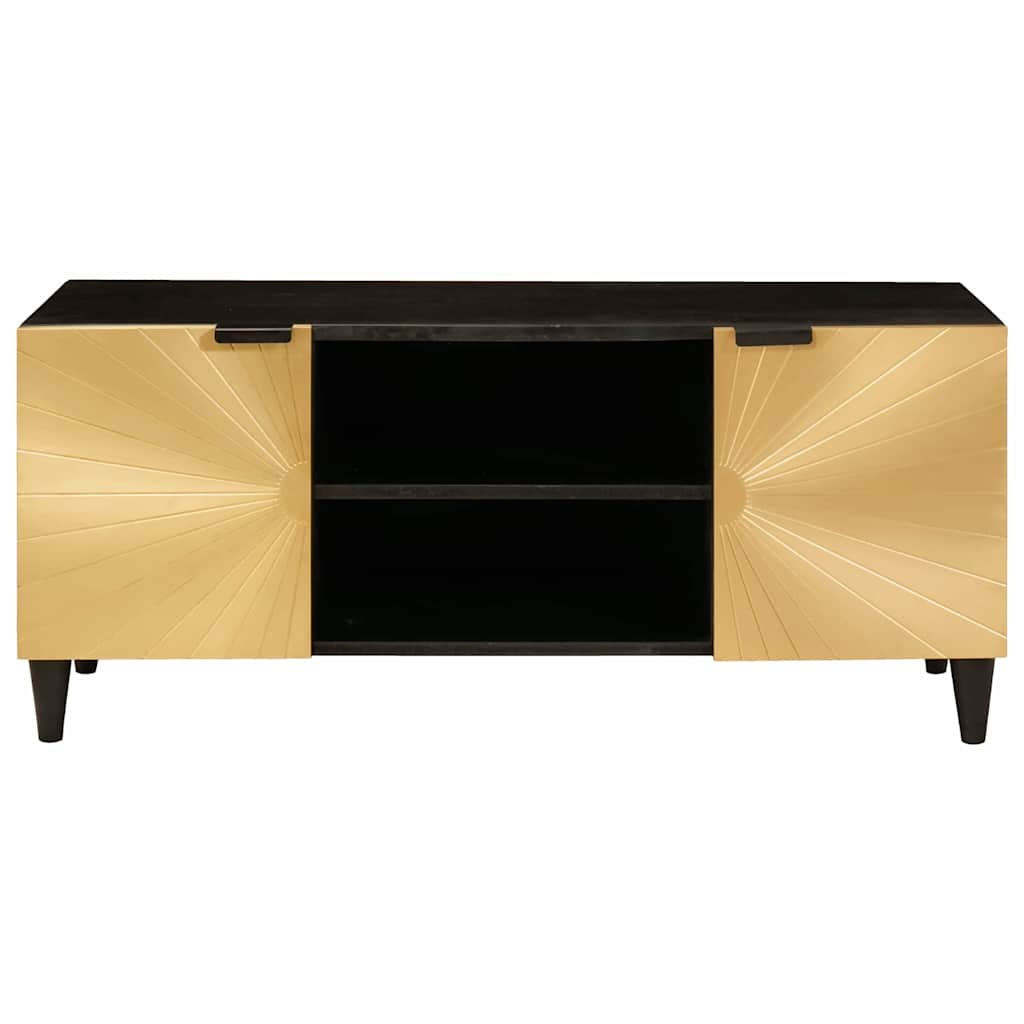 vidaXL TV-Schränk Schwarz und Gold 105 x 33 x 46 cm Holzwerkstoff