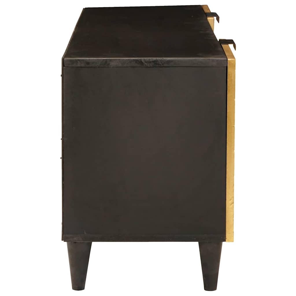 vidaXL TV-Schränk Schwarz und Gold 105 x 33 x 46 cm Holzwerkstoff