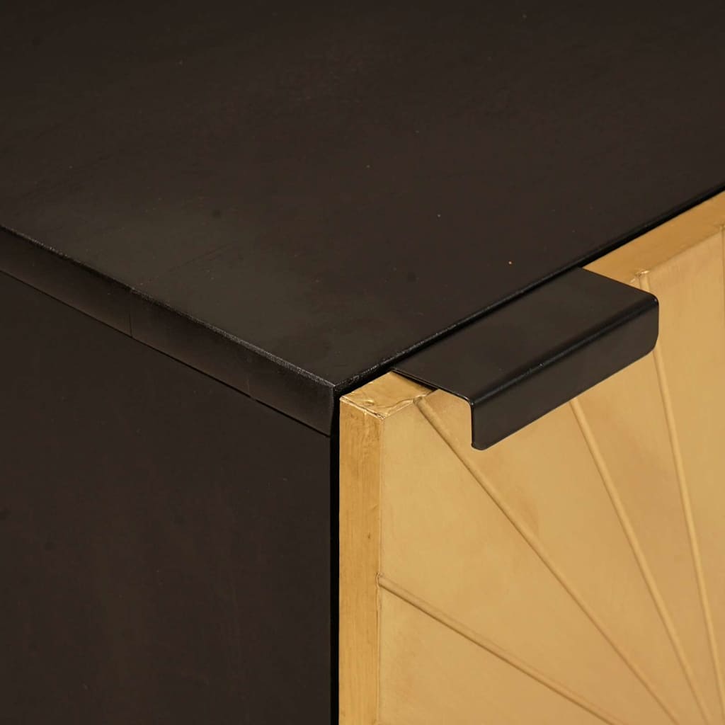 vidaXL Badezimmerschrank mit Regal Schwarz und Gold 38 x 33 x 58 cm