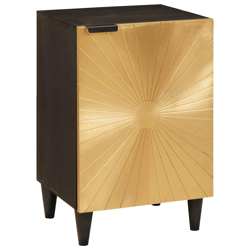 vidaXL Badezimmerschrank mit Regal Schwarz und Gold 38 x 33 x 58 cm