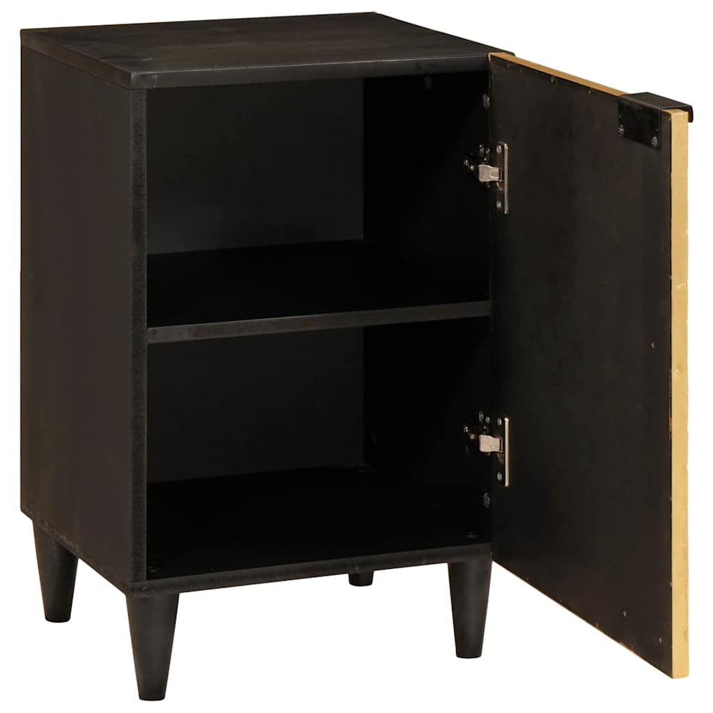 vidaXL Badezimmerschrank mit Regal Schwarz und Gold 38 x 33 x 58 cm