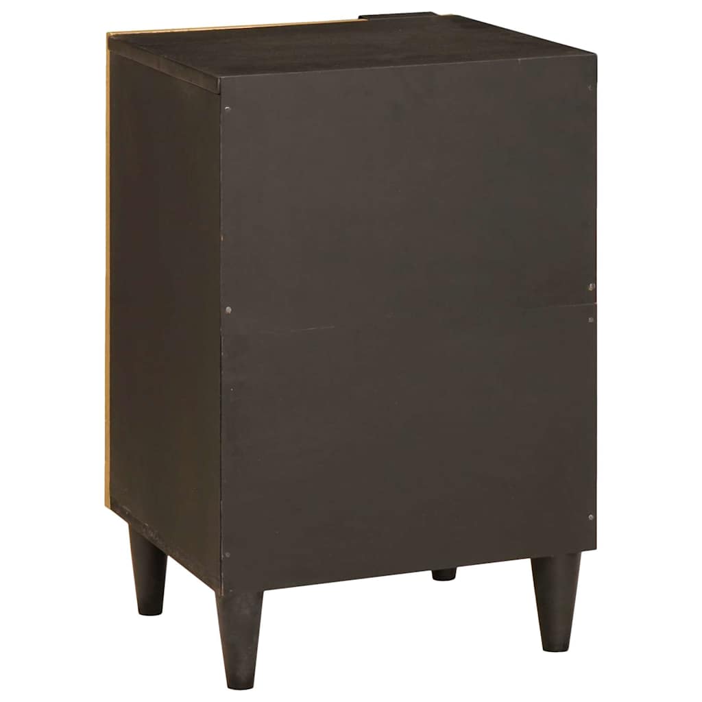 vidaXL Badezimmerschrank mit Regal Schwarz und Gold 38 x 33 x 58 cm