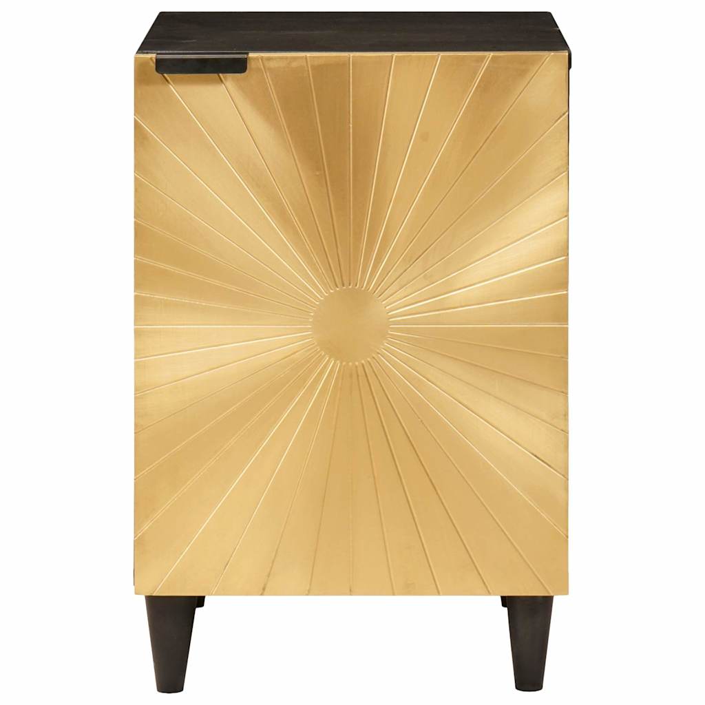 vidaXL Badezimmerschrank mit Regal Schwarz und Gold 38 x 33 x 58 cm