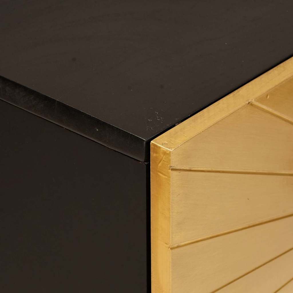 vidaXL Seitenschrank mit Speicher Schwarz und Gold 60 x 33,5 x 75 cm