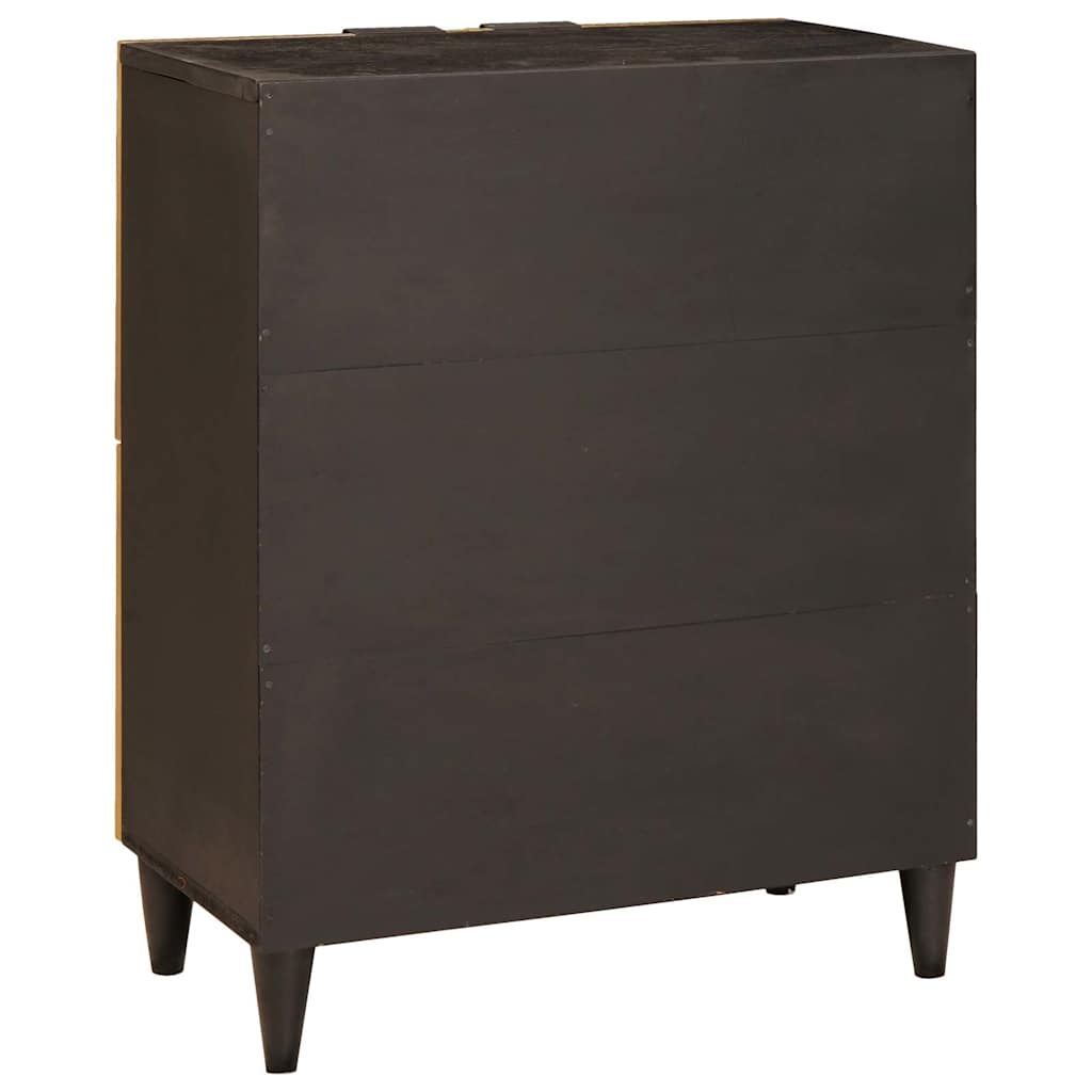 vidaXL Seitenschrank mit Speicher Schwarz und Gold 60 x 33,5 x 75 cm