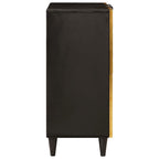 vidaXL Seitenschrank mit Speicher Schwarz und Gold 60 x 33,5 x 75 cm