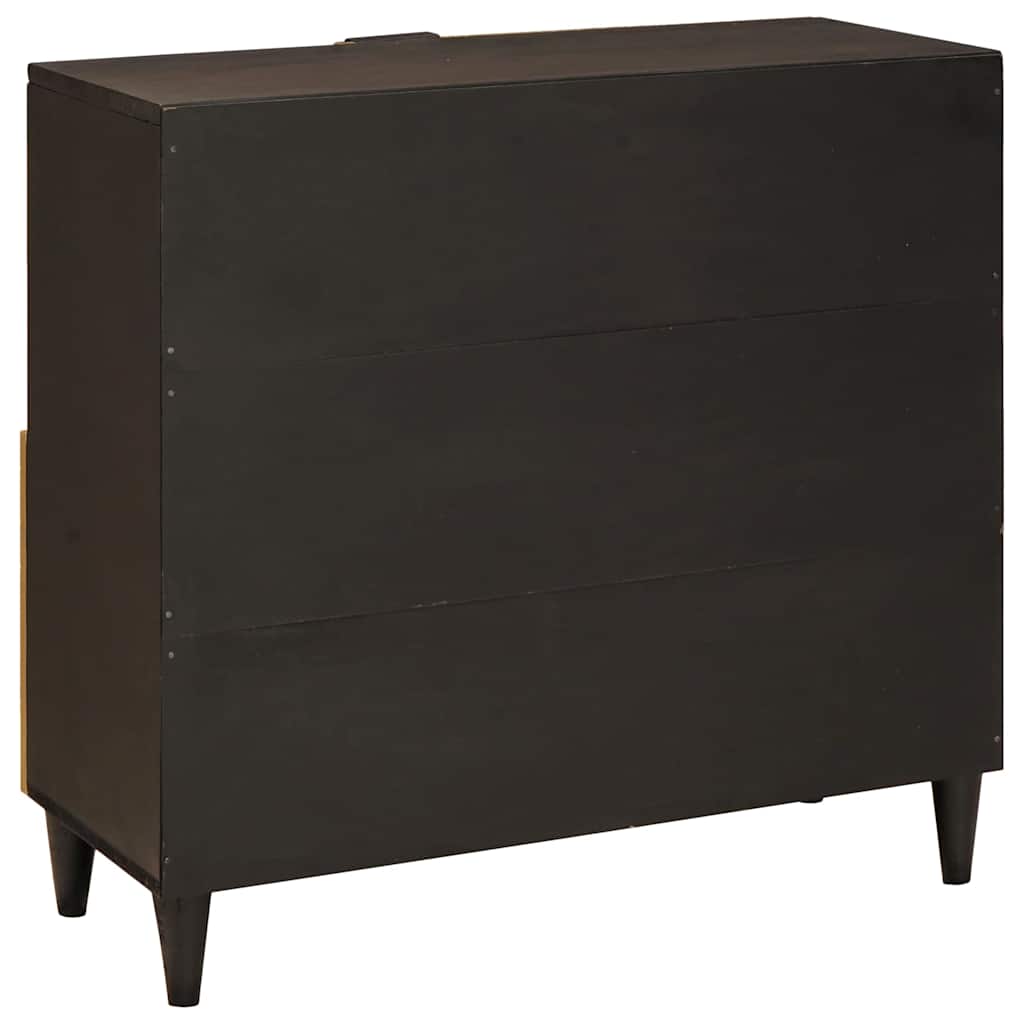 vidaXL Seitenschrank mit Regal Schwarz und Gold 80 x 33,5 x 75 cm