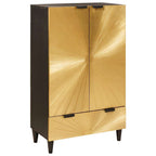 vidaXL Seitenschrank mit Speicher Schwarz und Gold 60 x 33,5 x 75 cm