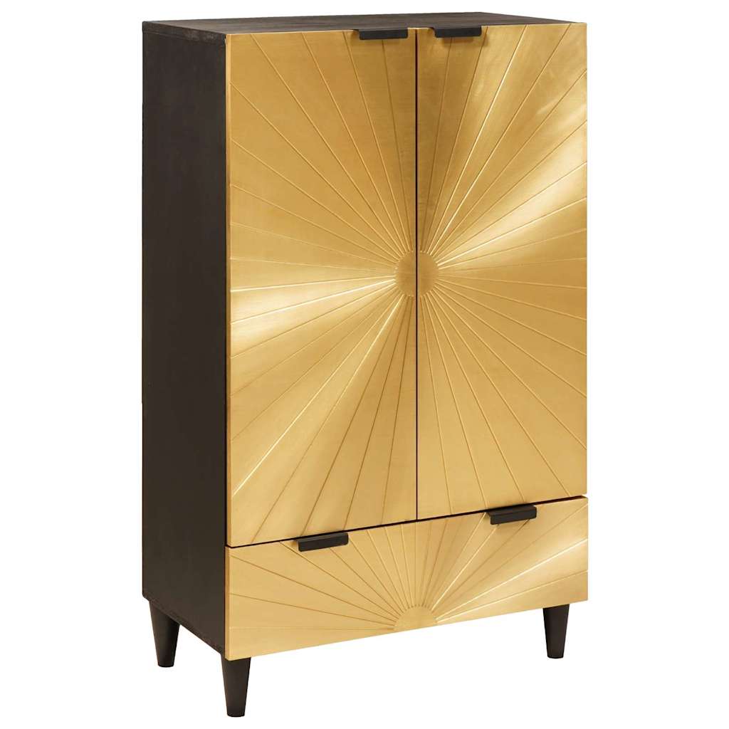 vidaXL Seitenschrank mit Speicher Schwarz und Gold 60 x 33,5 x 75 cm