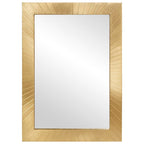vidaXL Badezimmer Spiegel Wandmontiert Gold 50 x 2,5 x 70 cm
