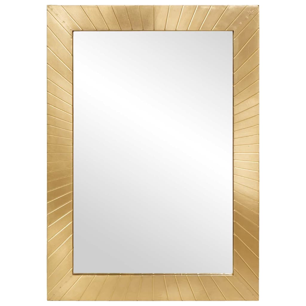 vidaXL Badezimmer Spiegel Wandmontiert Gold 50 x 2,5 x 70 cm