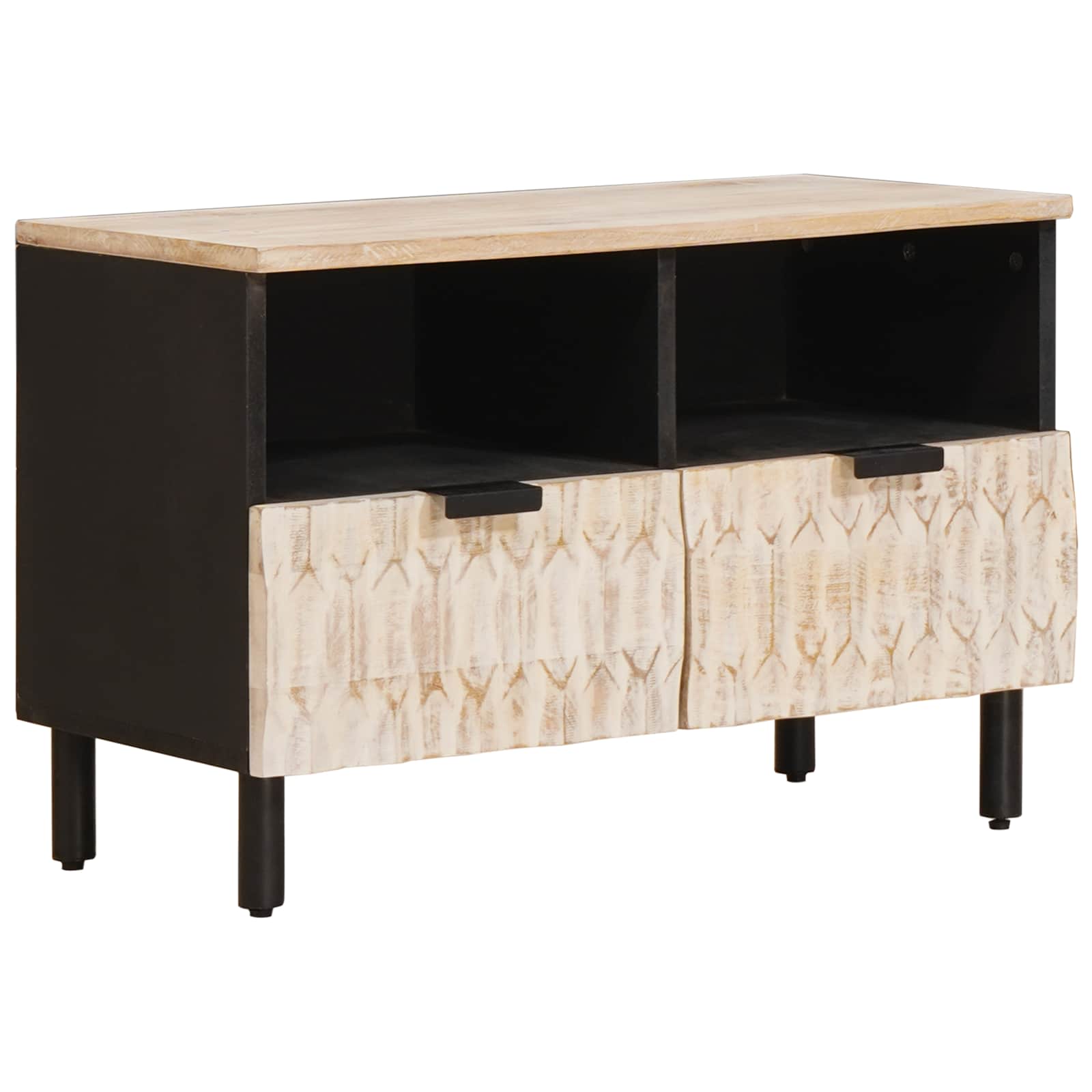 vidaXL TV-Schränk Weiße gewaschene Oberfläche 70 x 33 x 46 cm
