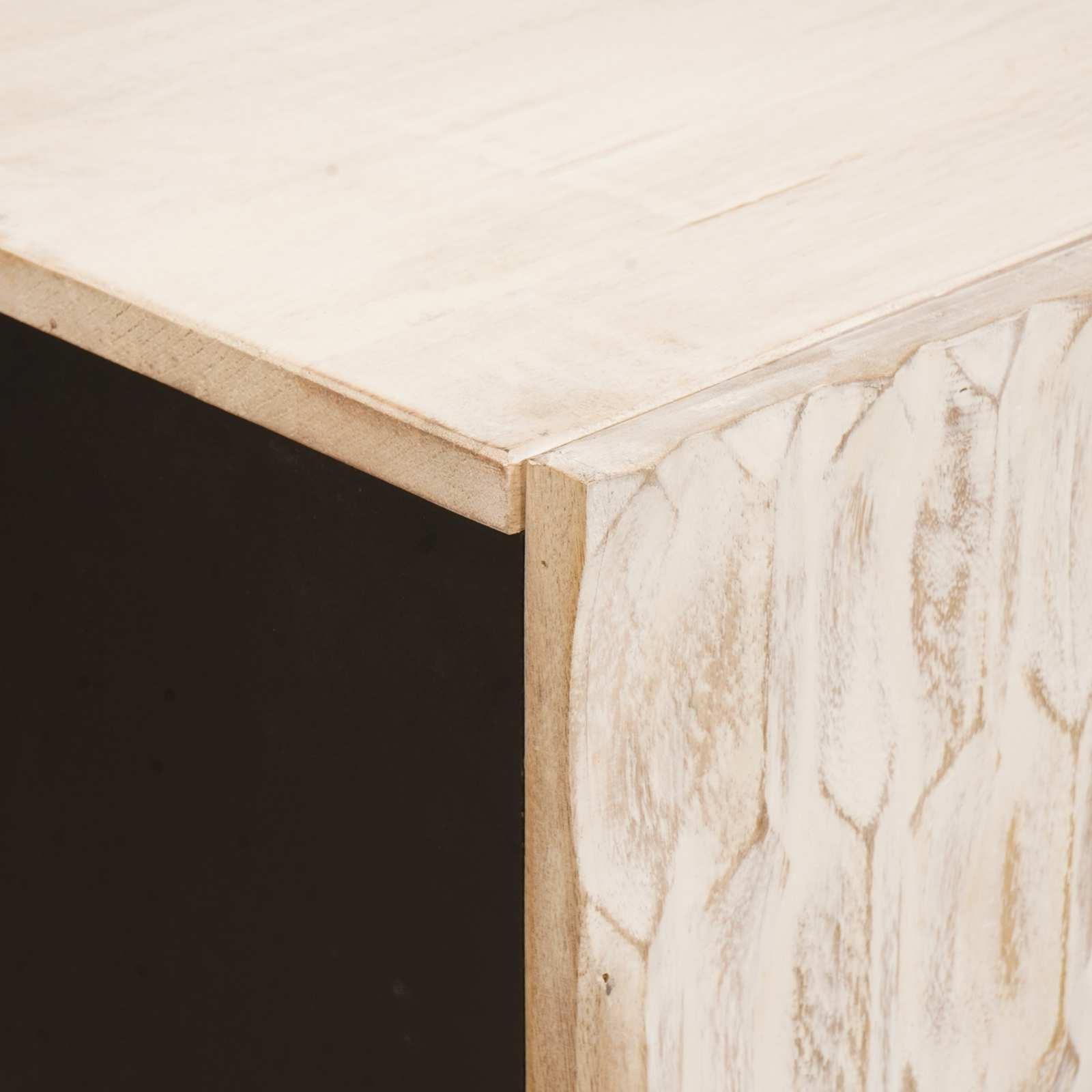 vidaXL Sideboard Weiße gewaschene Oberfläche 60 x 33 x 75 cm