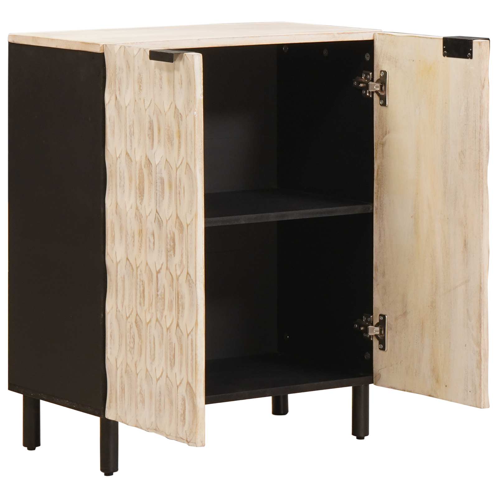vidaXL Sideboard Weiße gewaschene Oberfläche 60 x 33 x 75 cm