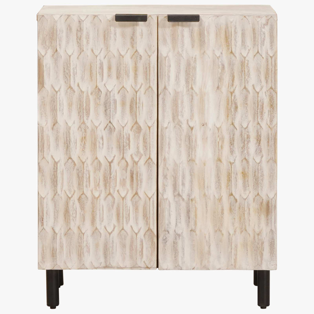 vidaXL Sideboard Weiße gewaschene Oberfläche 60 x 33 x 75 cm