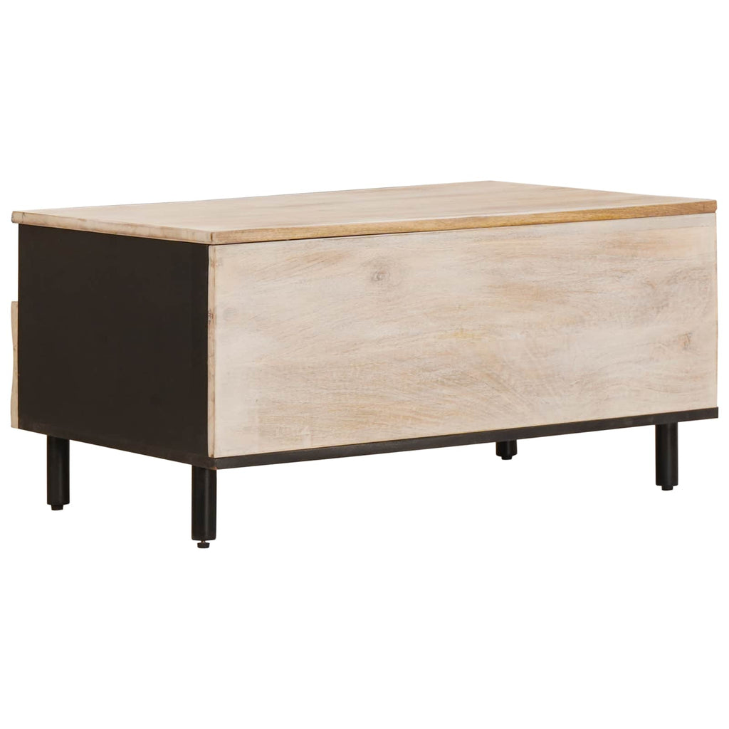 vidaXL Couchtisch mit Schubladen Weiß 80 x 54 x 40 cm Massivholz Mango