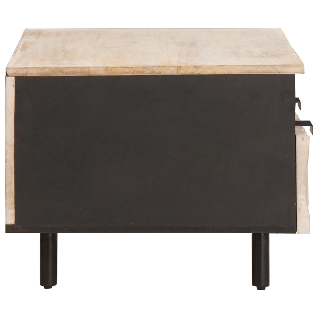 vidaXL Couchtisch mit Schubladen Weiß 80 x 54 x 40 cm Massivholz Mango