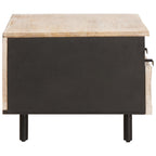 vidaXL Couchtisch mit Schubladen Weiß 80 x 54 x 40 cm Massivholz Mango