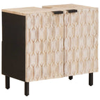 vidaXL Waschbeckenschrank Weiß 62 x 33 x 58 cm Massivholz Mango