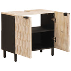 vidaXL Waschbeckenschrank Weiß 62 x 33 x 58 cm Massivholz Mango